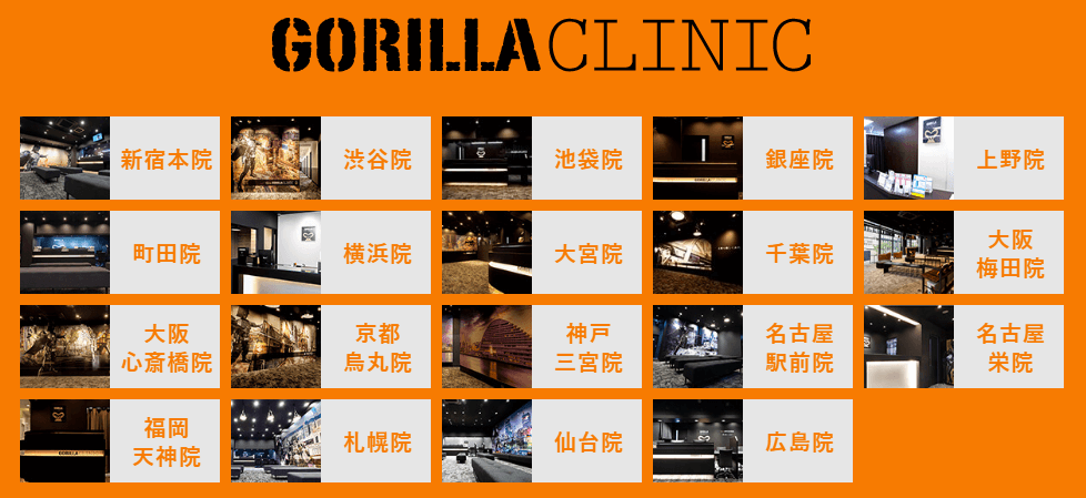 ゴリラクリニック店舗